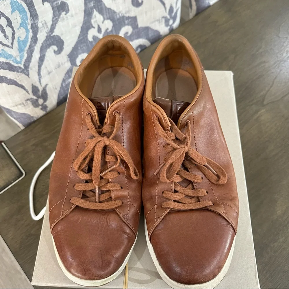 Cole Haan GrandPro Tennis Sneakers Men’s 12 Woodbury Handstain Brown Leather